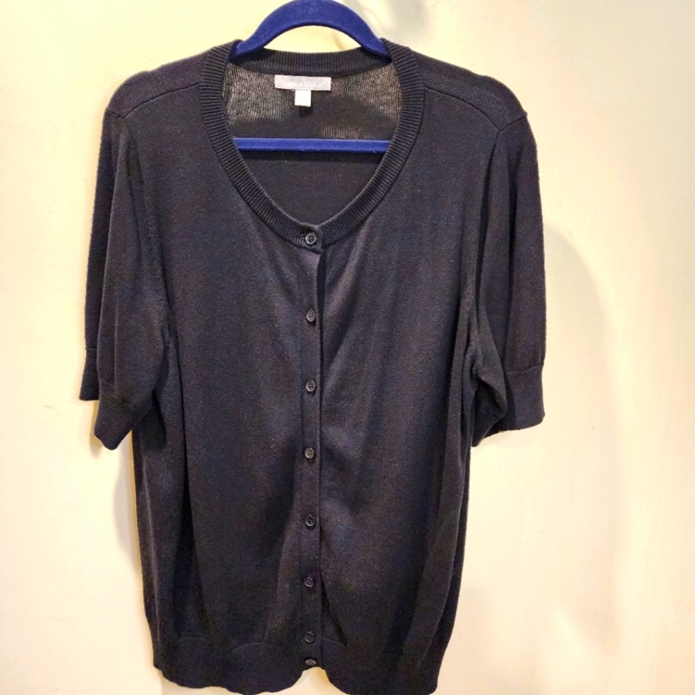 Woman Within Black Button-Up Cardigan Size 18/20